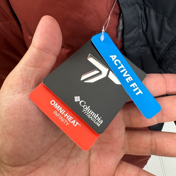 NEW Men's Columbia Titanium 550 Down Jacket Size M Spice/Black - Picture 10 of 13